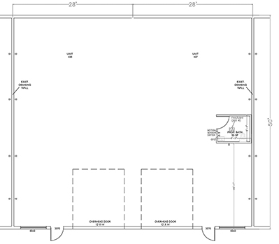 Floorplan for Combination Unit CV 406 & 407